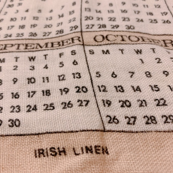 1975 Irish linen calendar towel featuring London - Picture 4 of 9